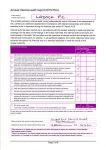 Annual int audit report