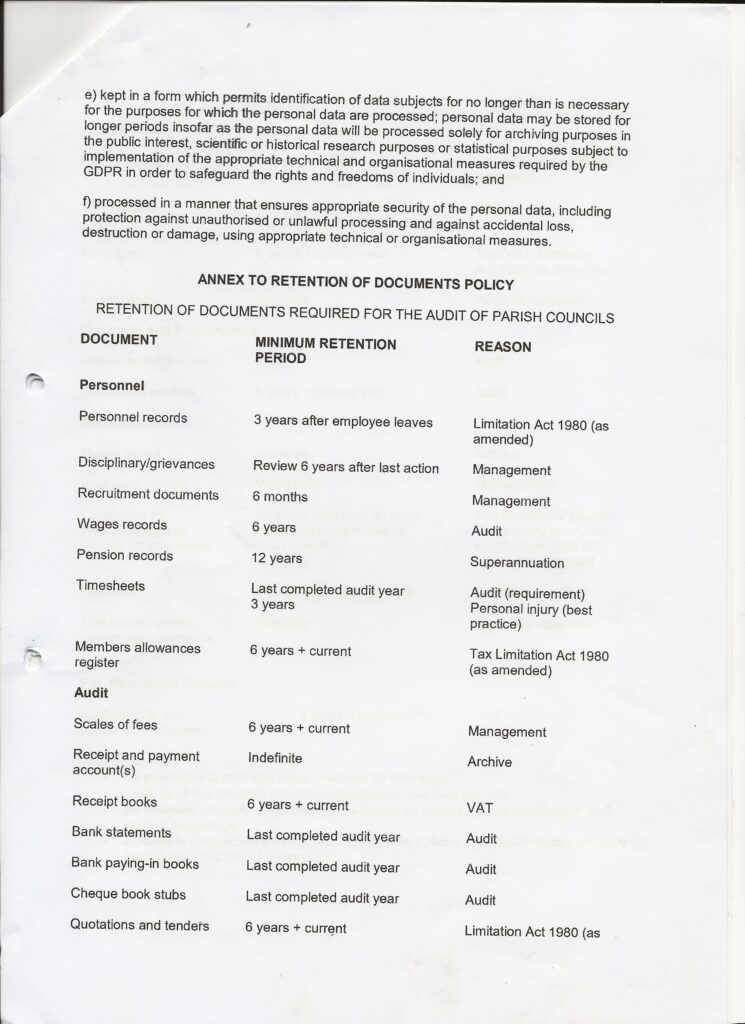 Retention Policy 2