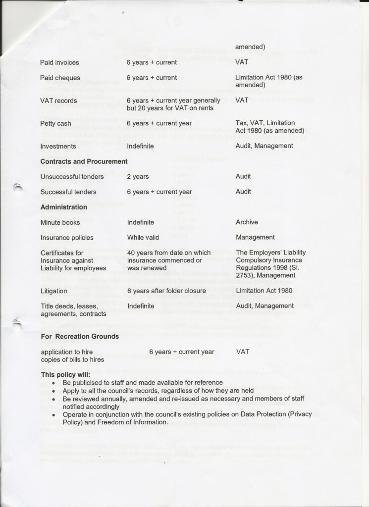 Retention Policy 3
