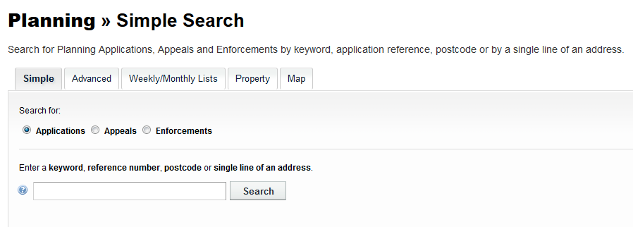 Image of Cornwall Online Planning Form